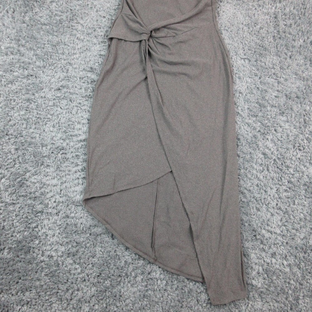 Heatherly Dress Womens Medium Gray Sonia Faux Wrap Asymmetrical Knit NWT - Picture 2 of 16